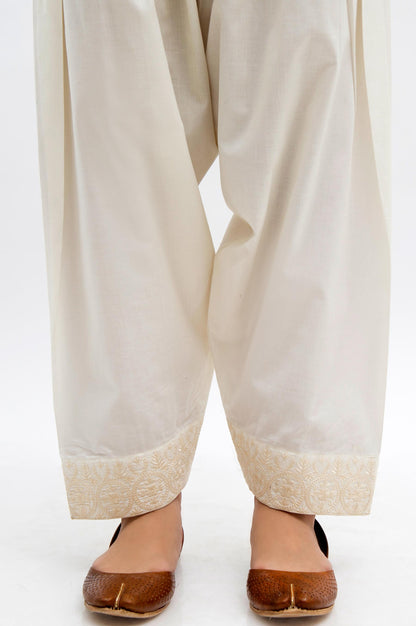 Embroidered Shalwar  - Off-White
