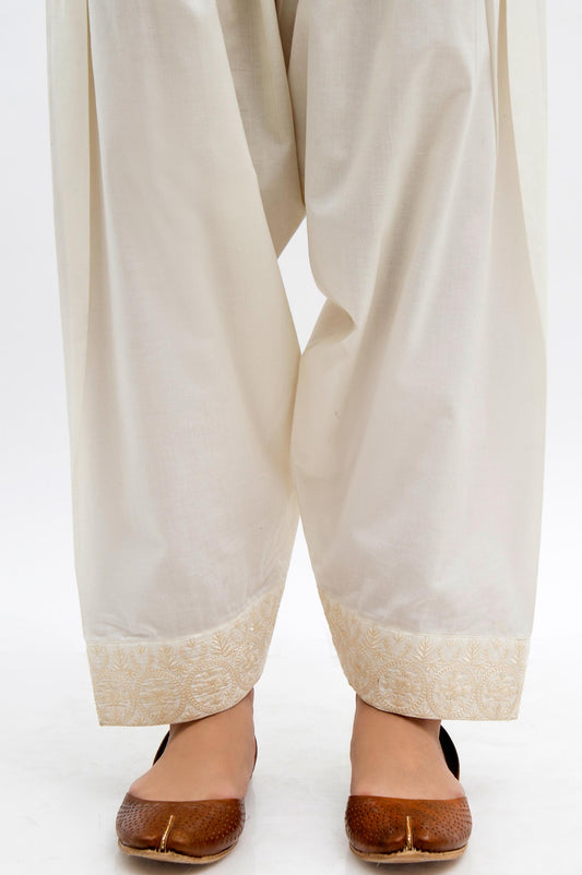 Embroidered Shalwar  - Off-White