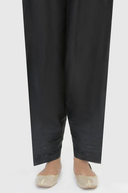 Embellished Cambric Shalwar - Black