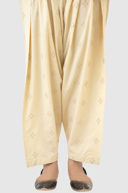 Embroidered Cambric Shalwar - Sand Beige