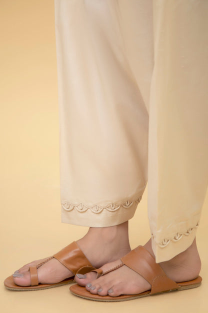 Stylized Cambric Shalwar - Beige