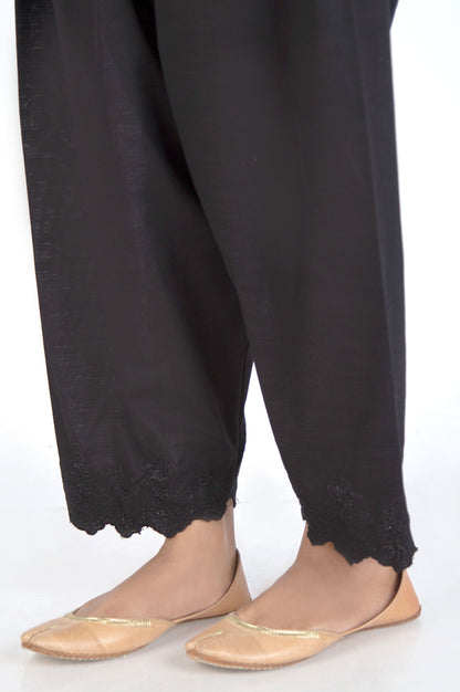 Embroidered Khaddar Shalwar - Black