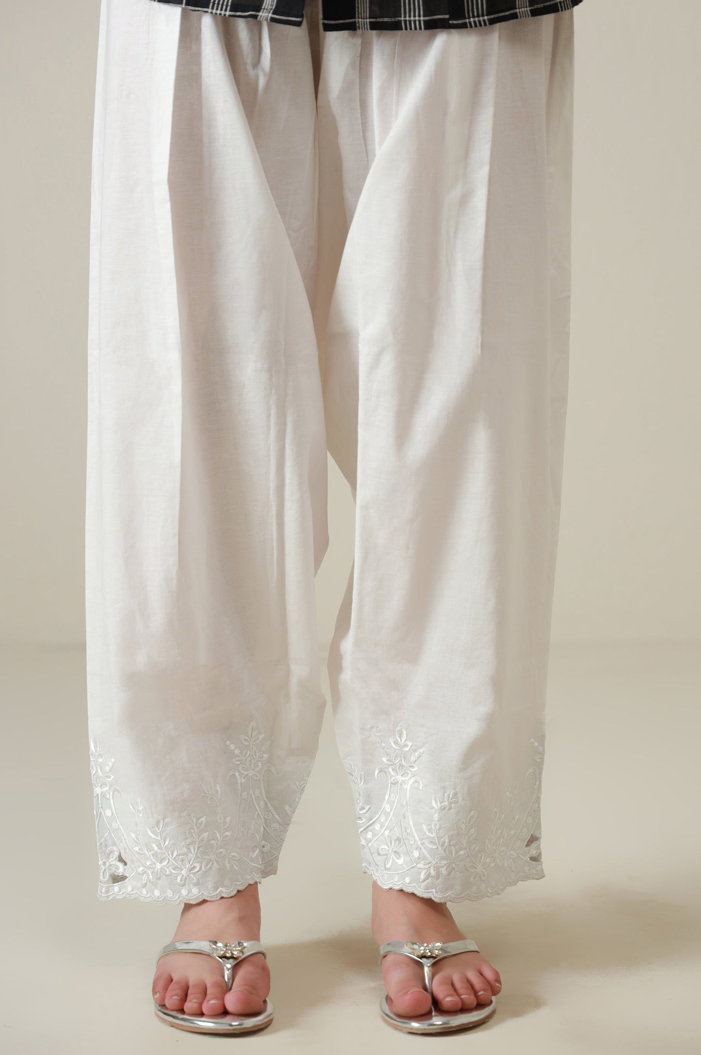 Embroidered Cambric Shalwar