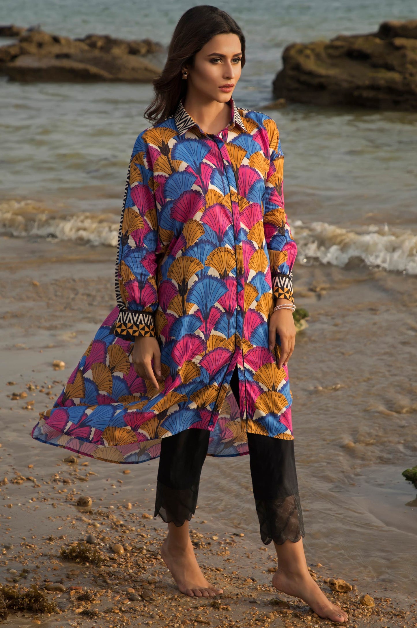 Unstitched 1 Piece Digital Printed Lawn Shirt