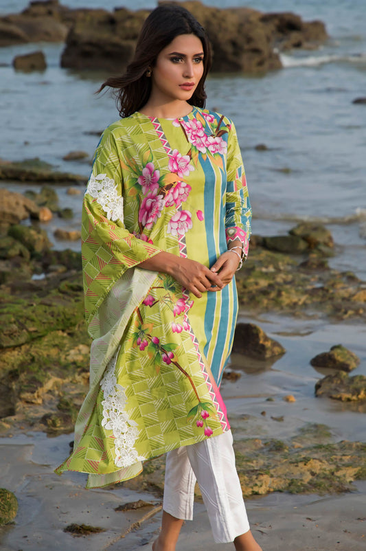 Unstitched 1 Piece Digital Printed Lawn Shirt