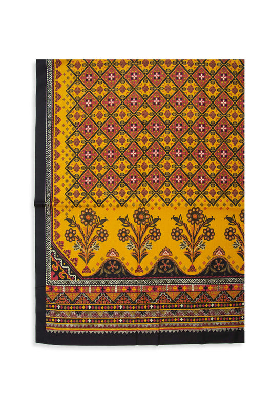 Printed Cottel Dupatta - Chrome