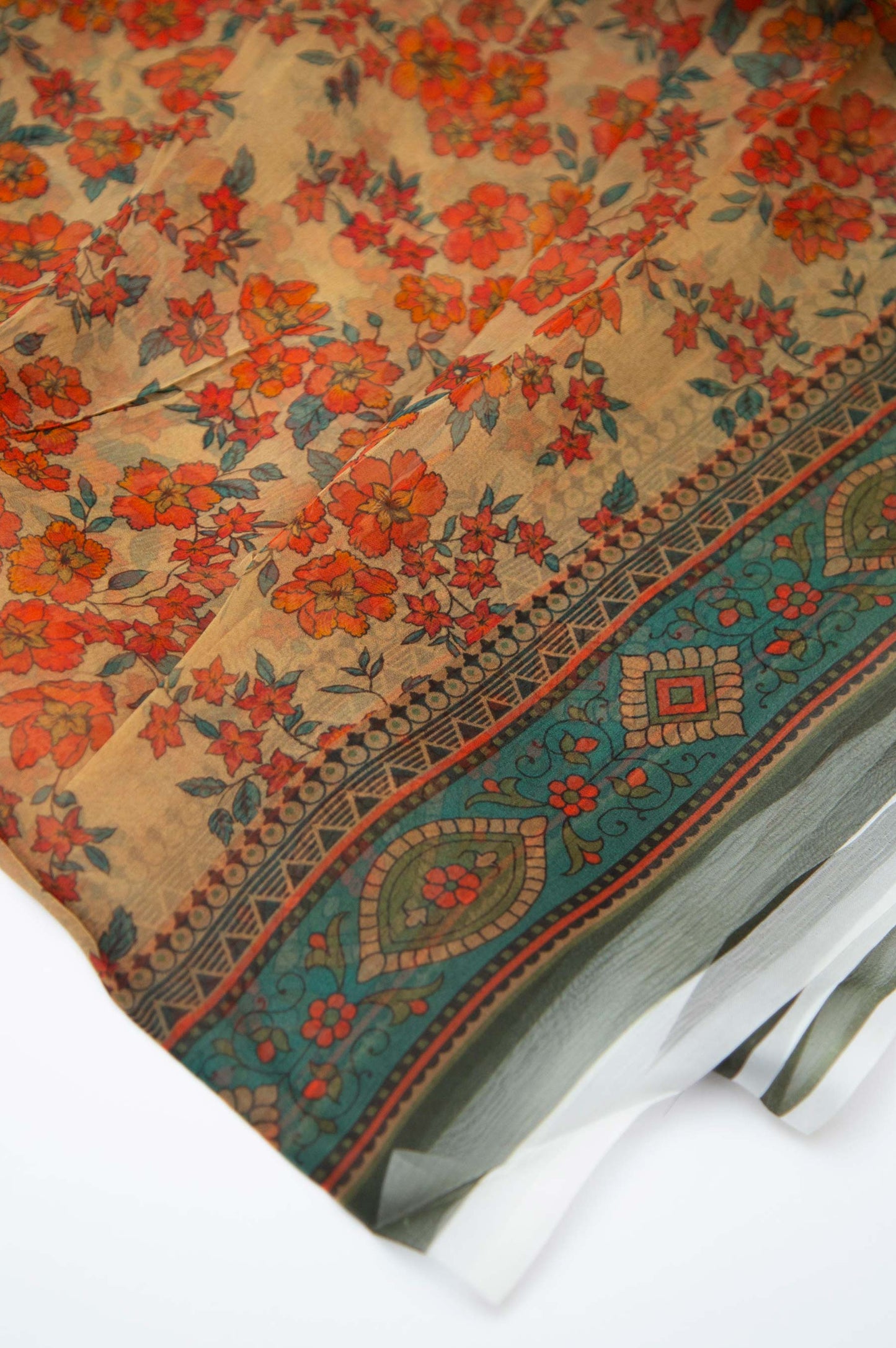 Printed Doria Linen Viscose Dupatta - Pink