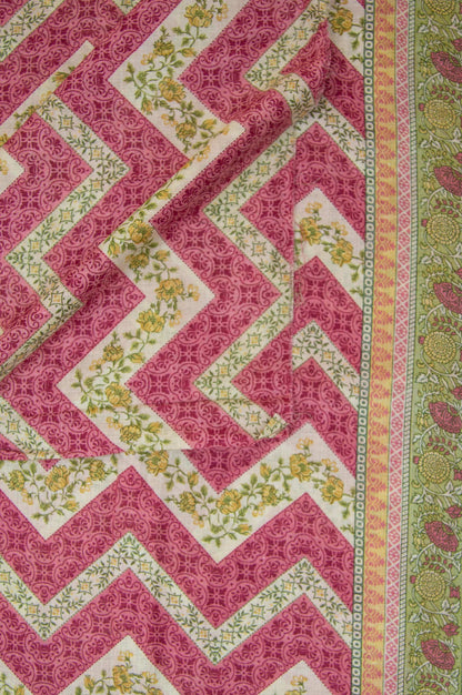 Printed Lawn Dupatta - Fushia