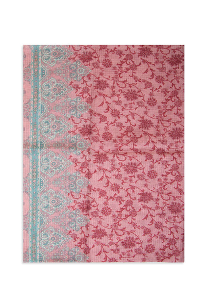 Printed Kotta Cotton Dupatta - Pink