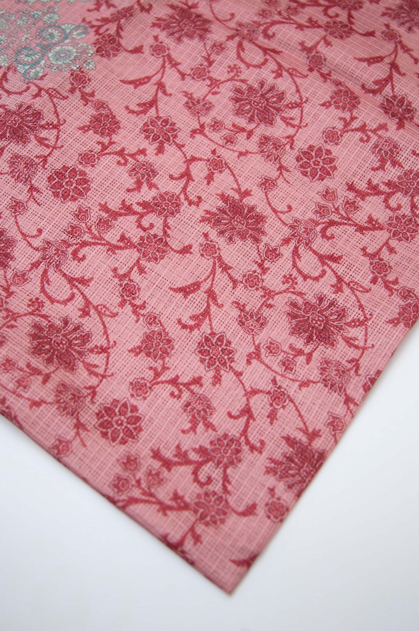 Printed Kotta Cotton Dupatta - Pink