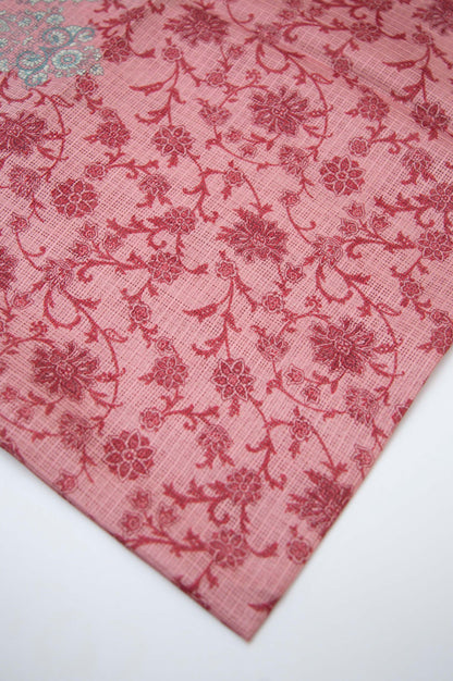 Printed Kotta Cotton Dupatta - Pink