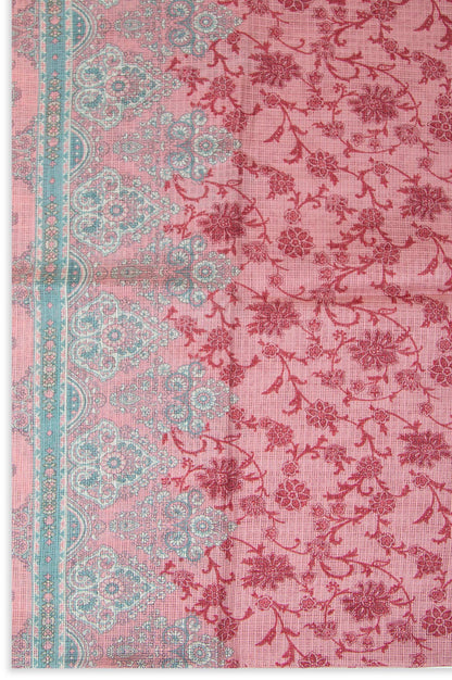 Printed Kotta Cotton Dupatta - Pink