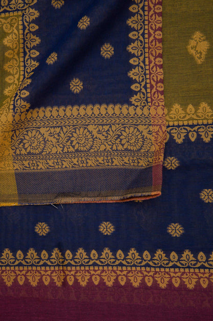 Printed Voil Slub Dobby Dupatta - Teal