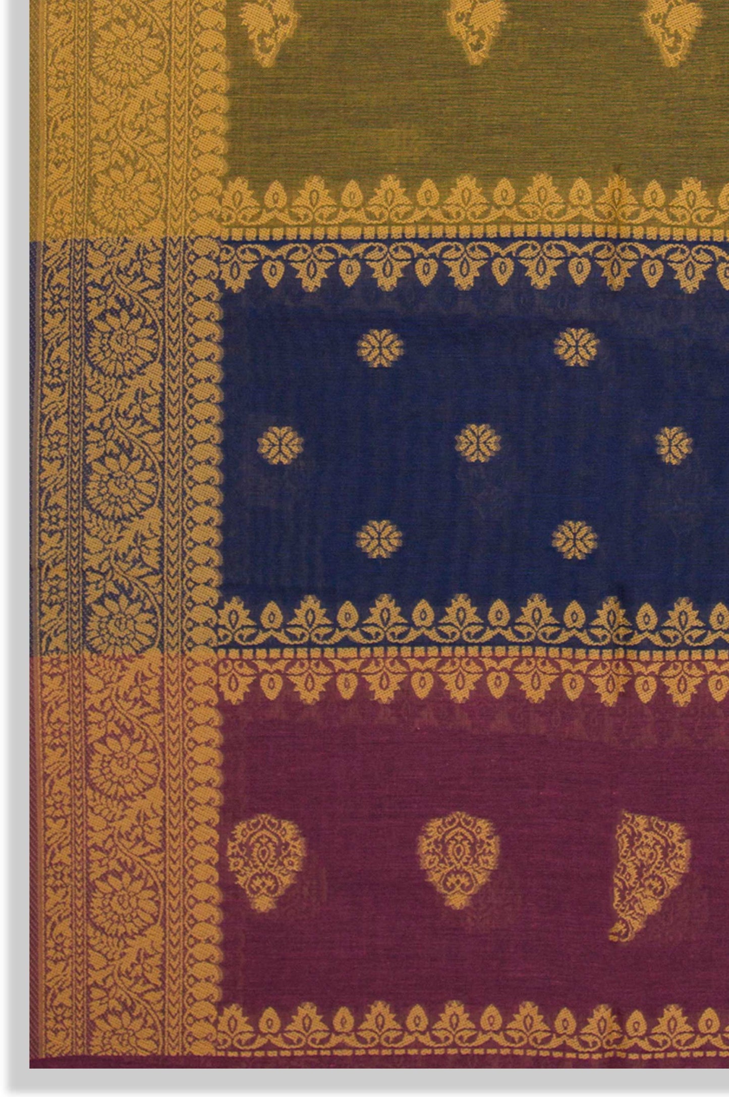 Printed Voil Slub Dobby Dupatta - Teal