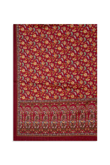 Printed Kantha Cotton Dupatta - Pink