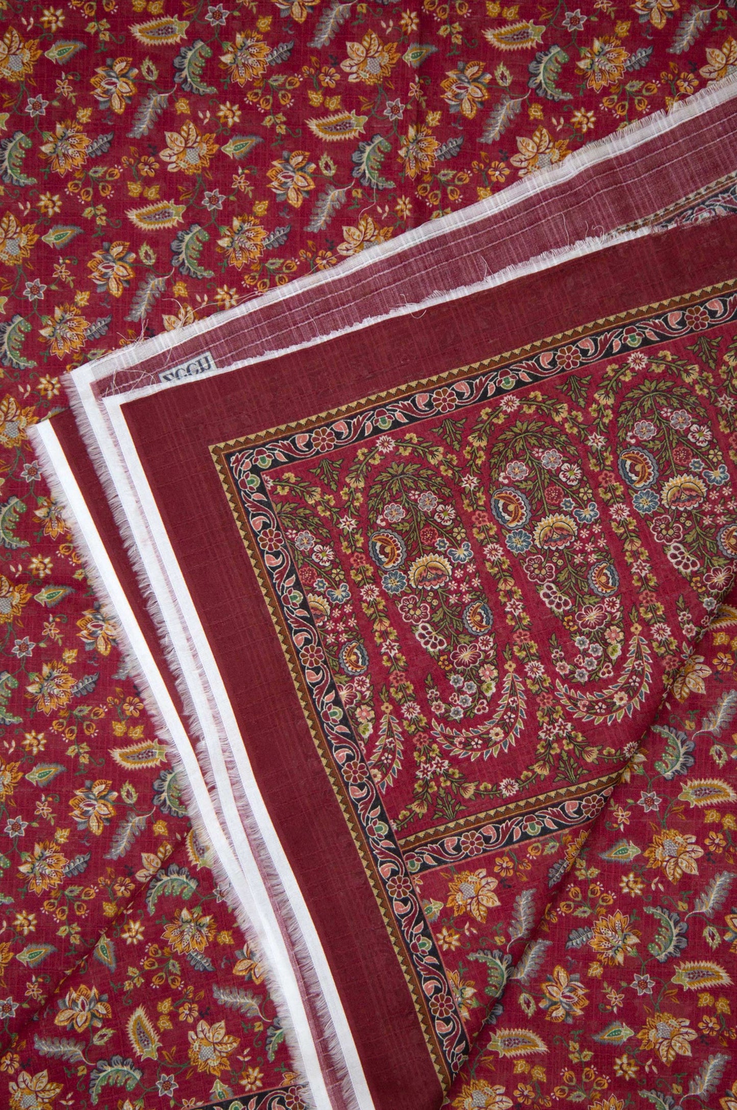 Printed Kantha Cotton Dupatta - Pink