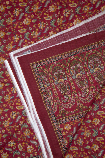 Printed Kantha Cotton Dupatta - Pink