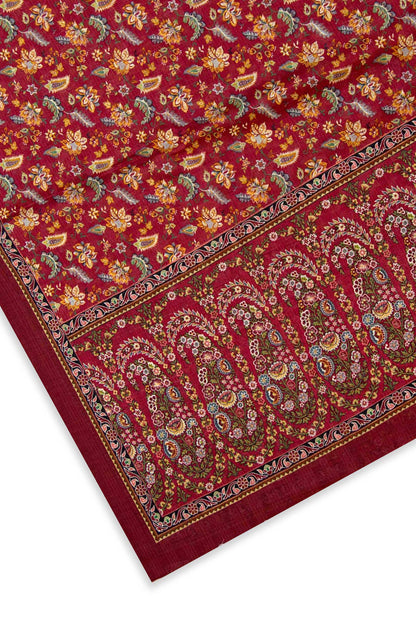 Printed Kantha Cotton Dupatta - Pink