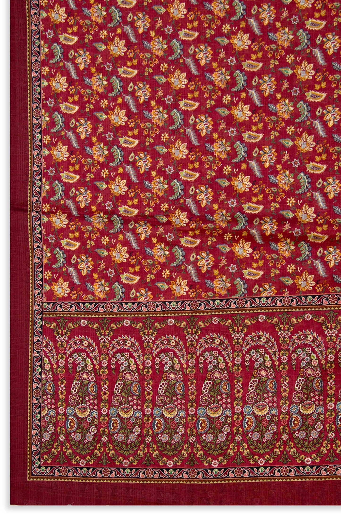 Printed Kantha Cotton Dupatta - Pink