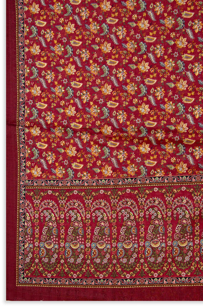 Printed Kantha Cotton Dupatta - Pink