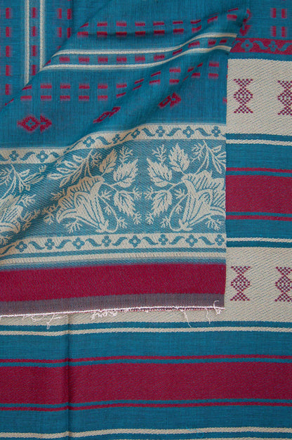 Printed Jacquard Dupatta - Aegean