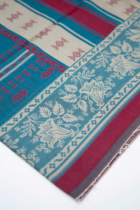 Printed Jacquard Dupatta - Aegean