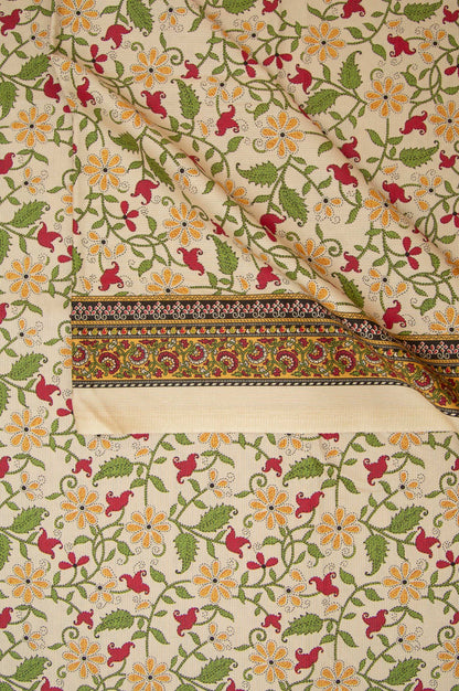 Printed Cottel Dupatta - Off White