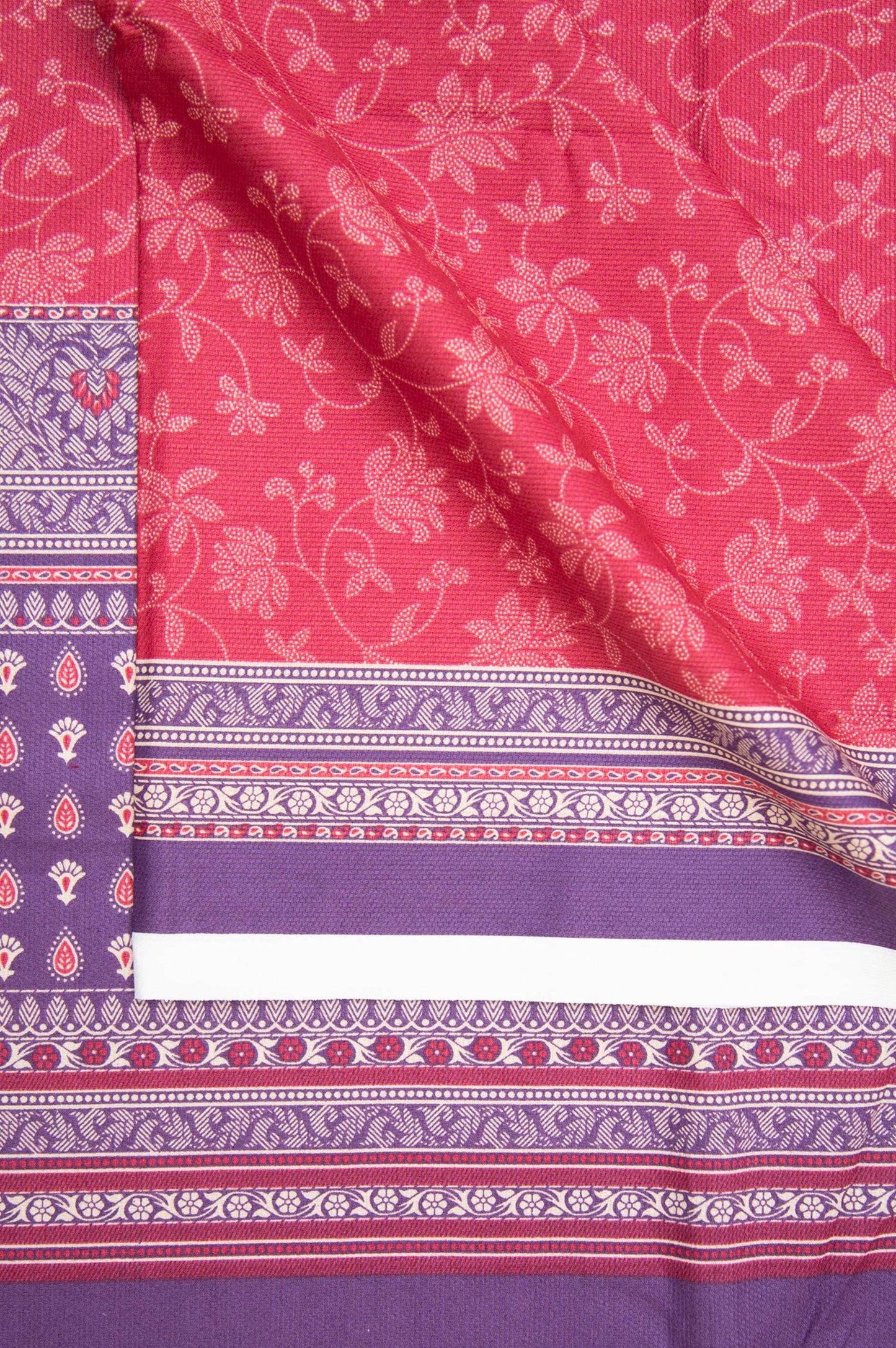 Printed Cottel Dupatta - Dark Pink