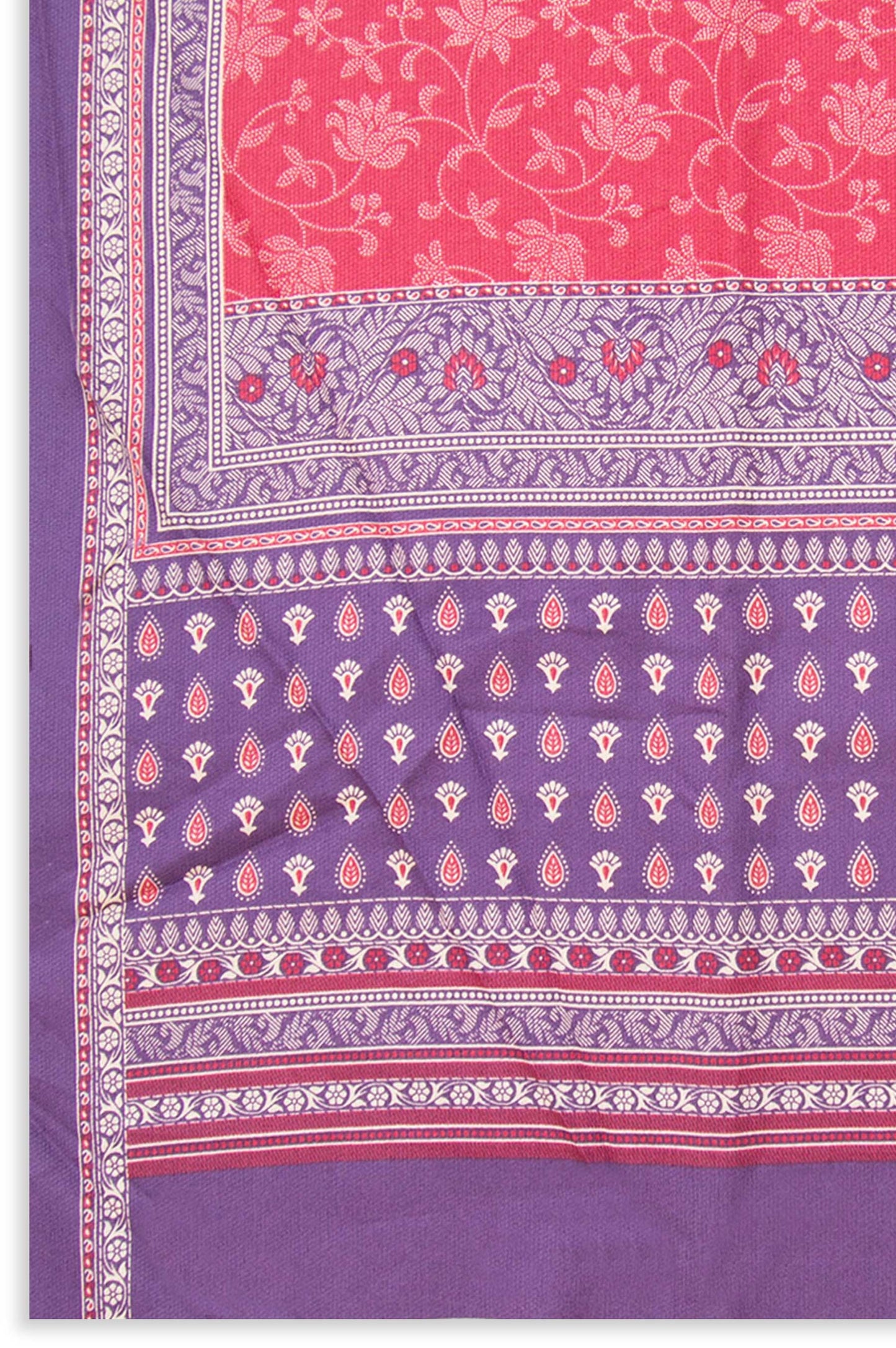Printed Cottel Dupatta - Dark Pink
