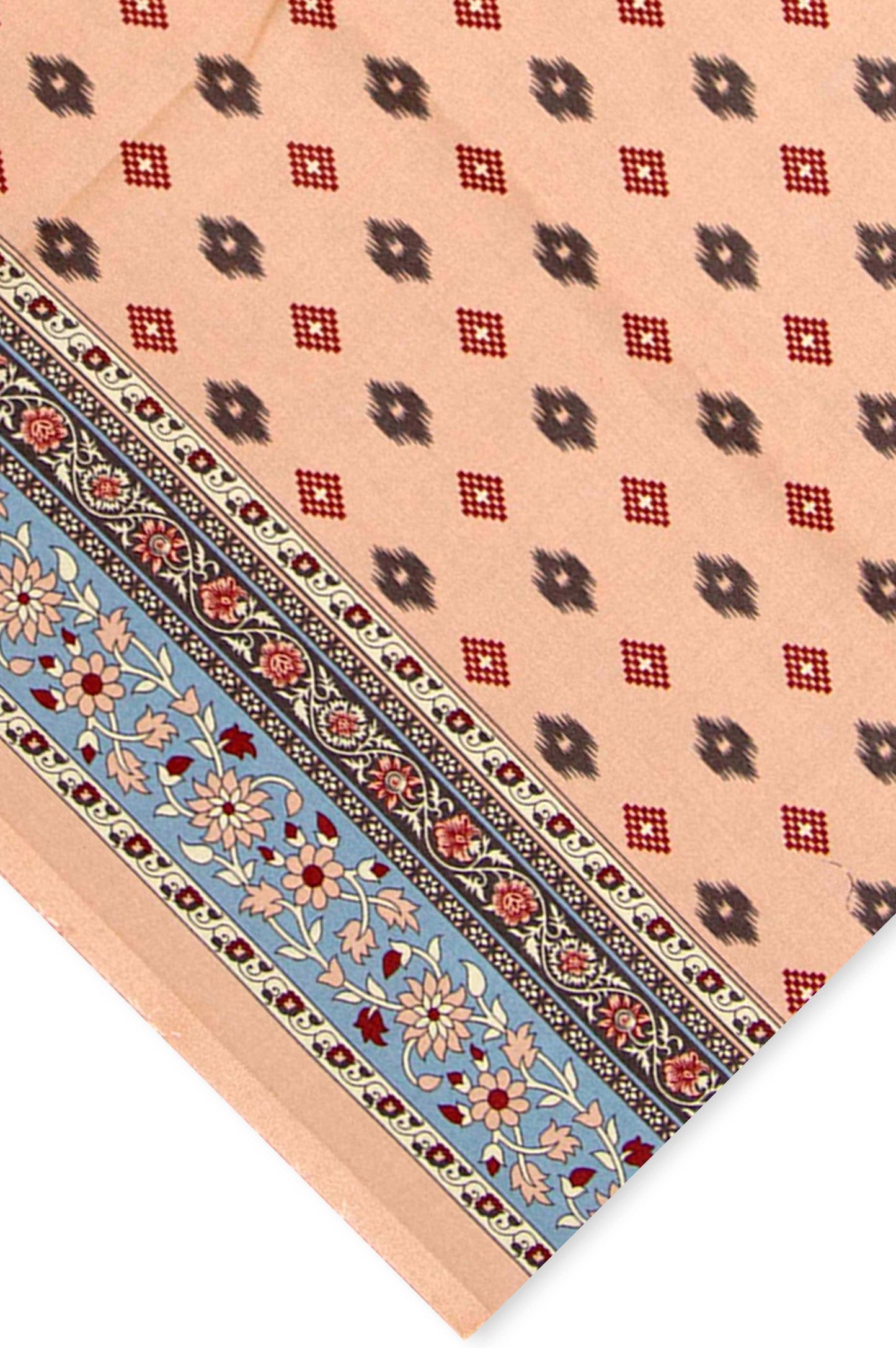 Printed Linen Viscose Dupatta - Peach