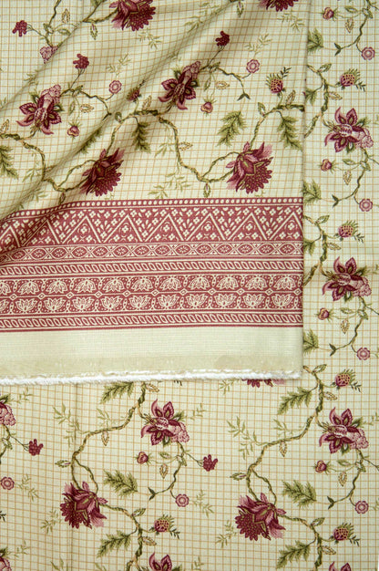 Printed Doria Linen Viscose Dupatta - Off White