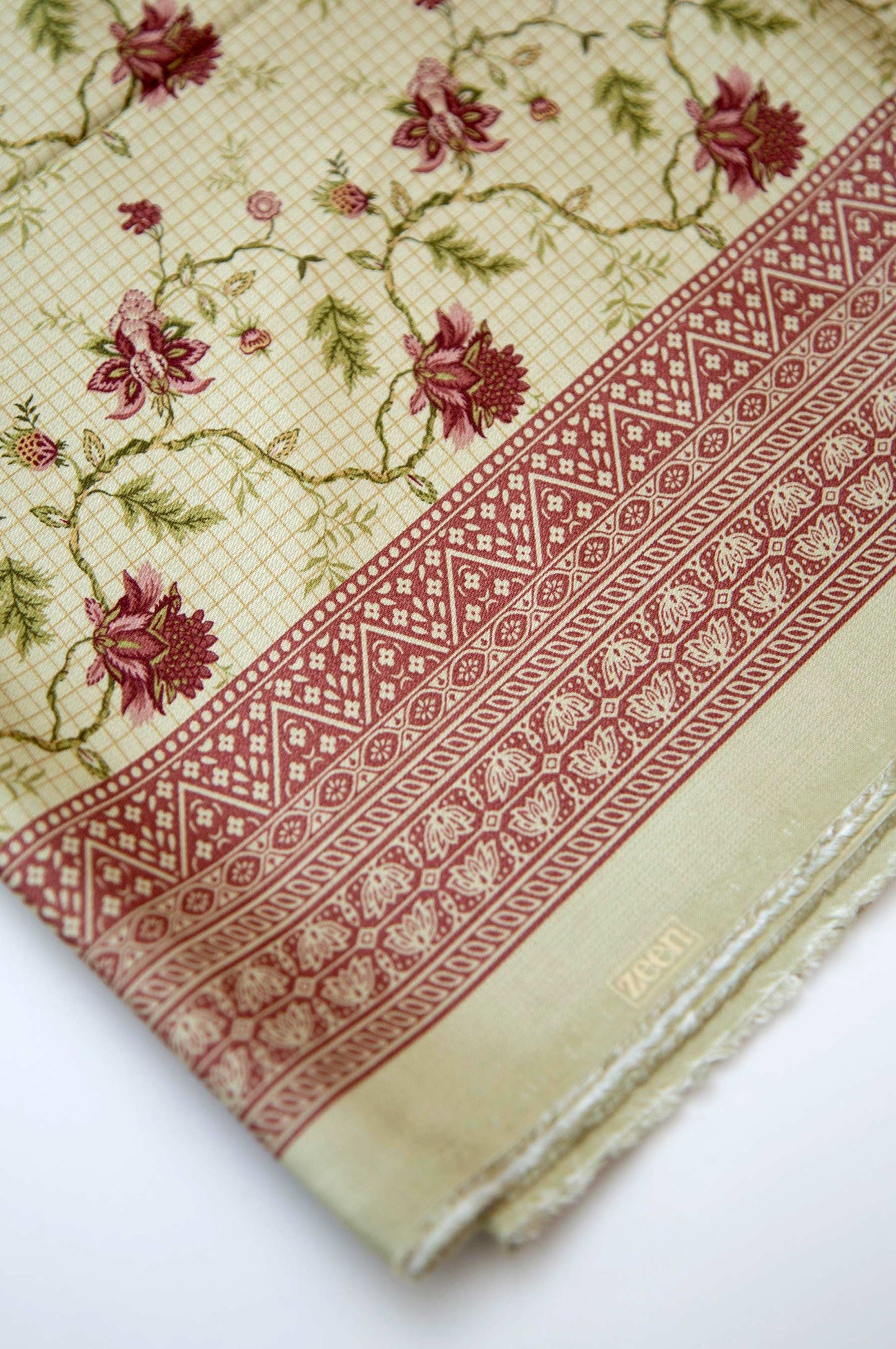 Printed Doria Linen Viscose Dupatta - Off White