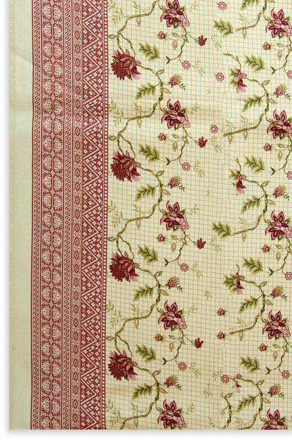 Printed Doria Linen Viscose Dupatta - Off White