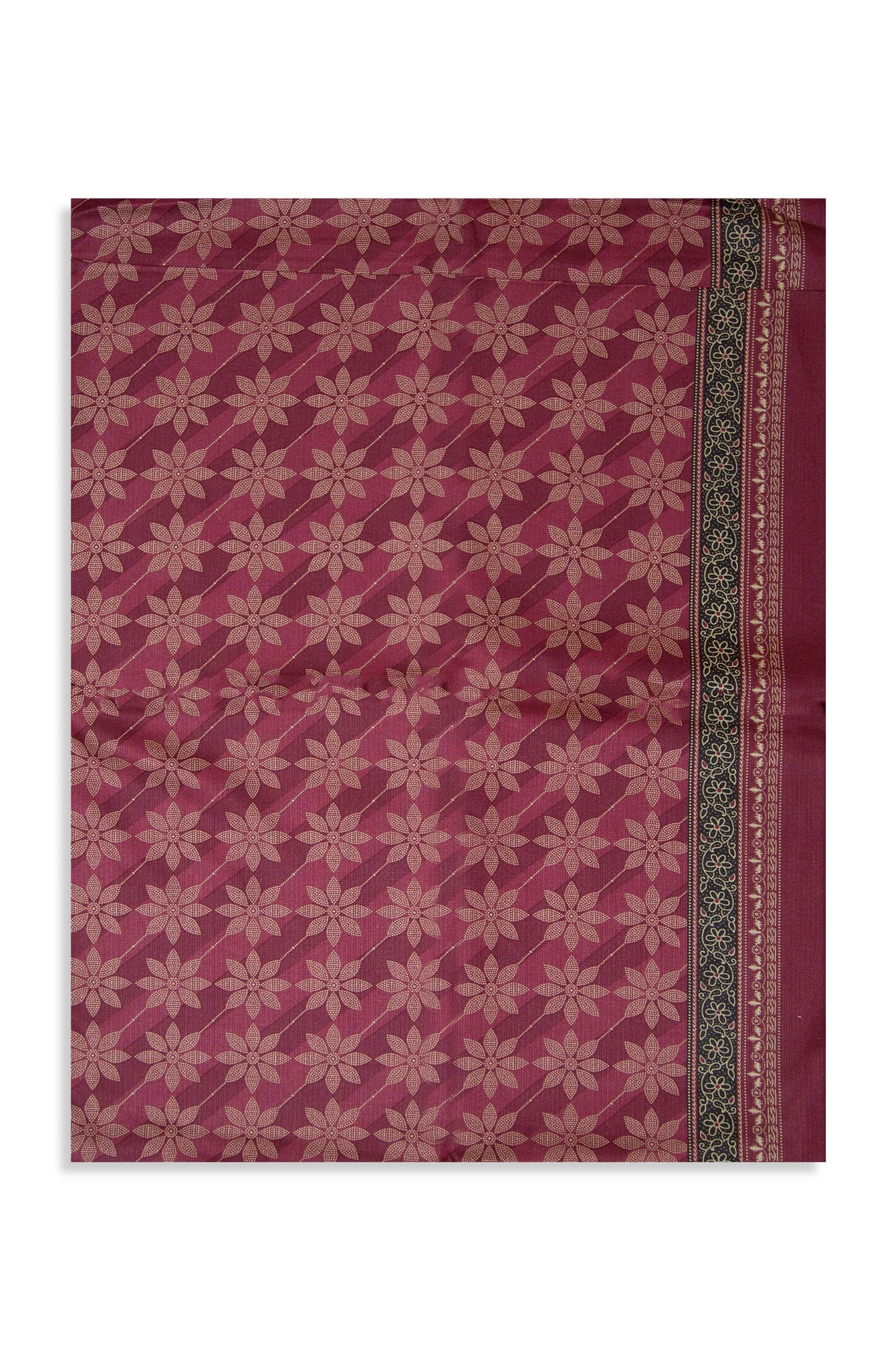 Printed Cottel Dupatta - Maroon