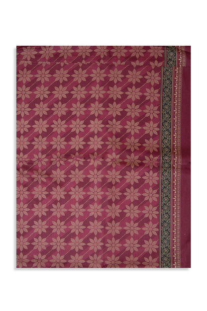 Printed Cottel Dupatta - Maroon