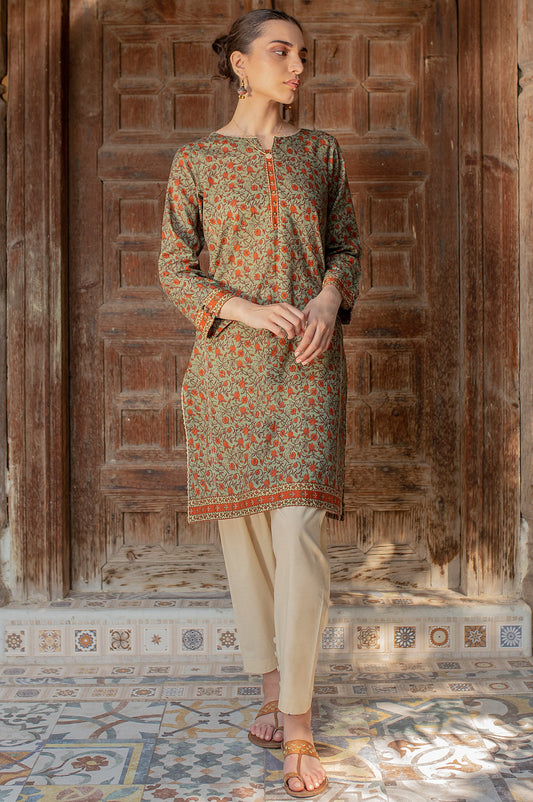 Unstitched 1 Piece Printed Khaddar Shirt