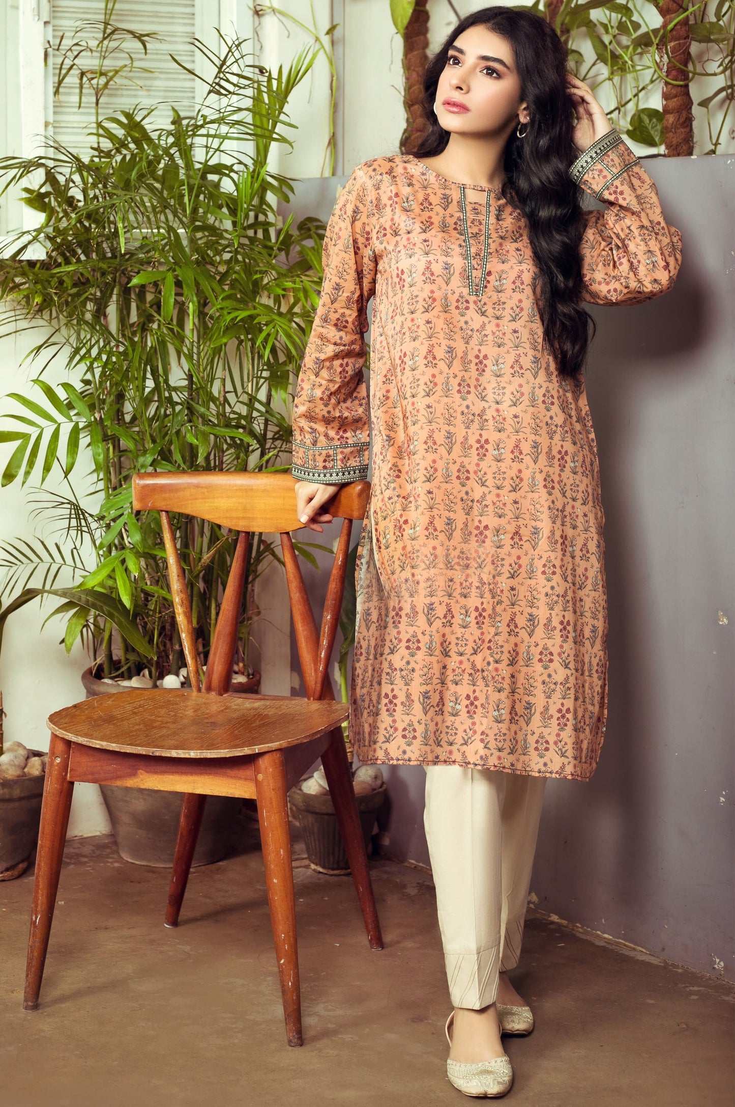 Stitched 1 Piece Digital Printed Cambric Shirt