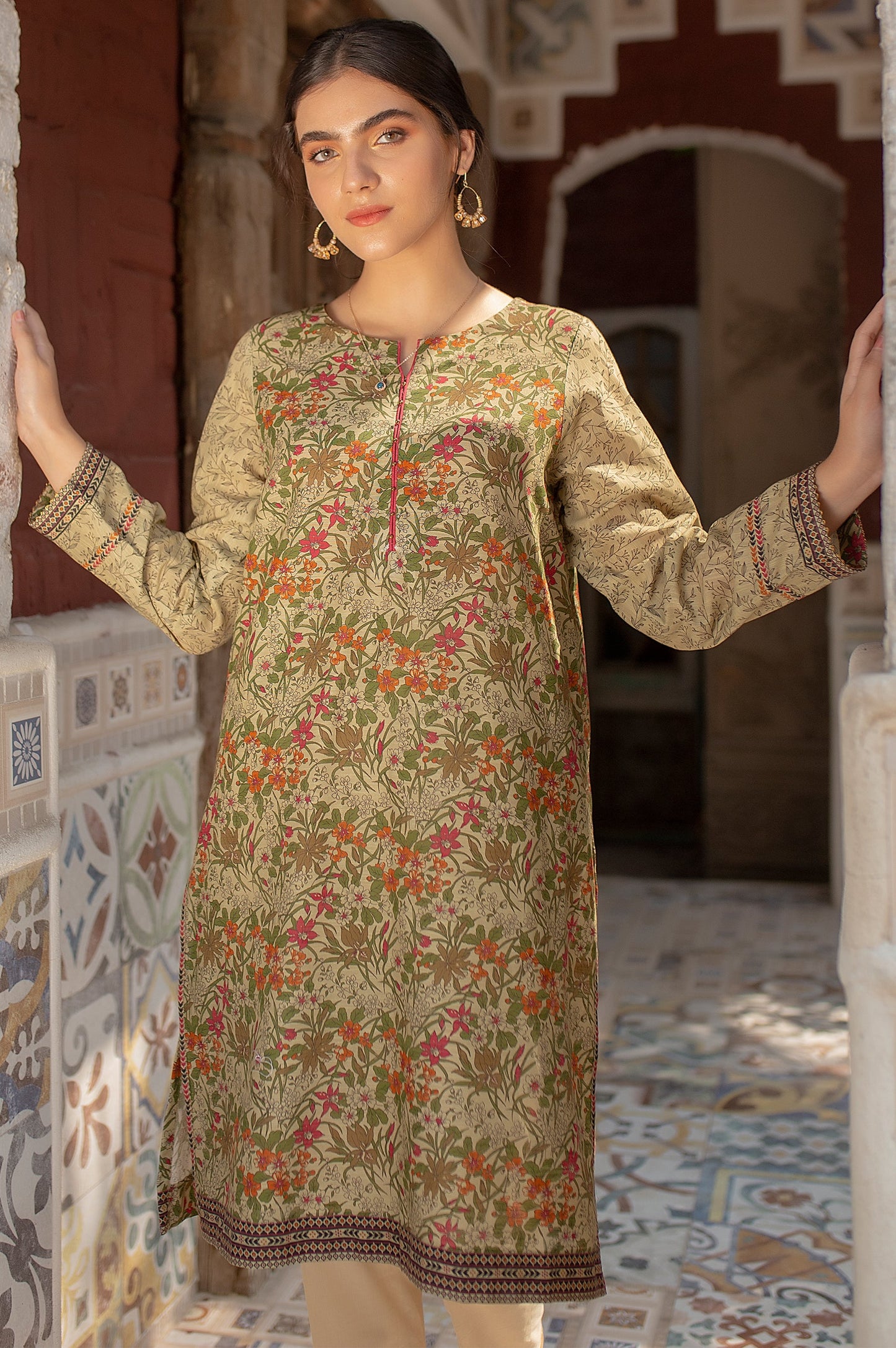 Unstitched 1 Piece Digital Printed Khaddar Shirt