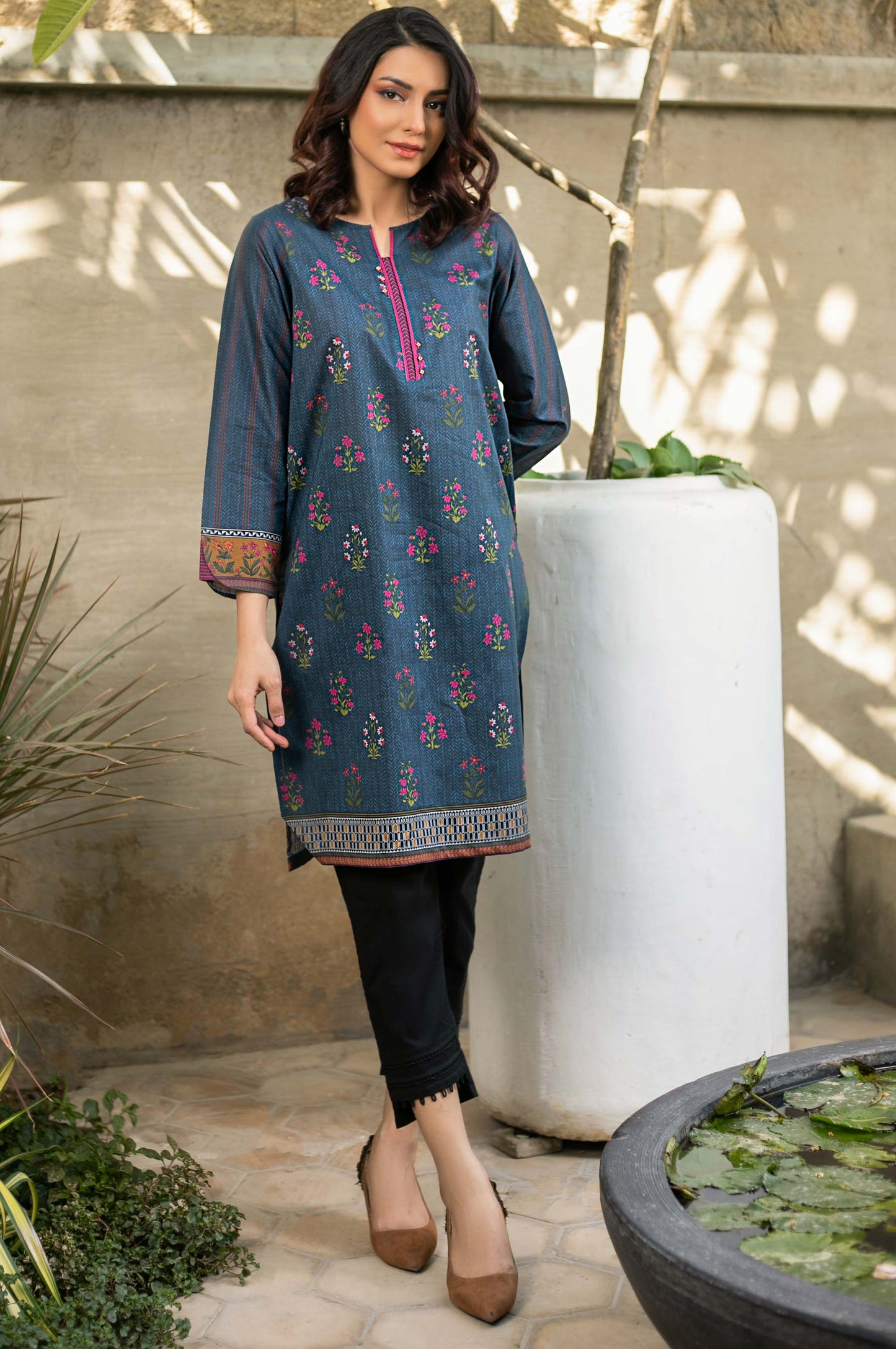 Unstitched 1 Piece Digital Printed Cambric Shirt