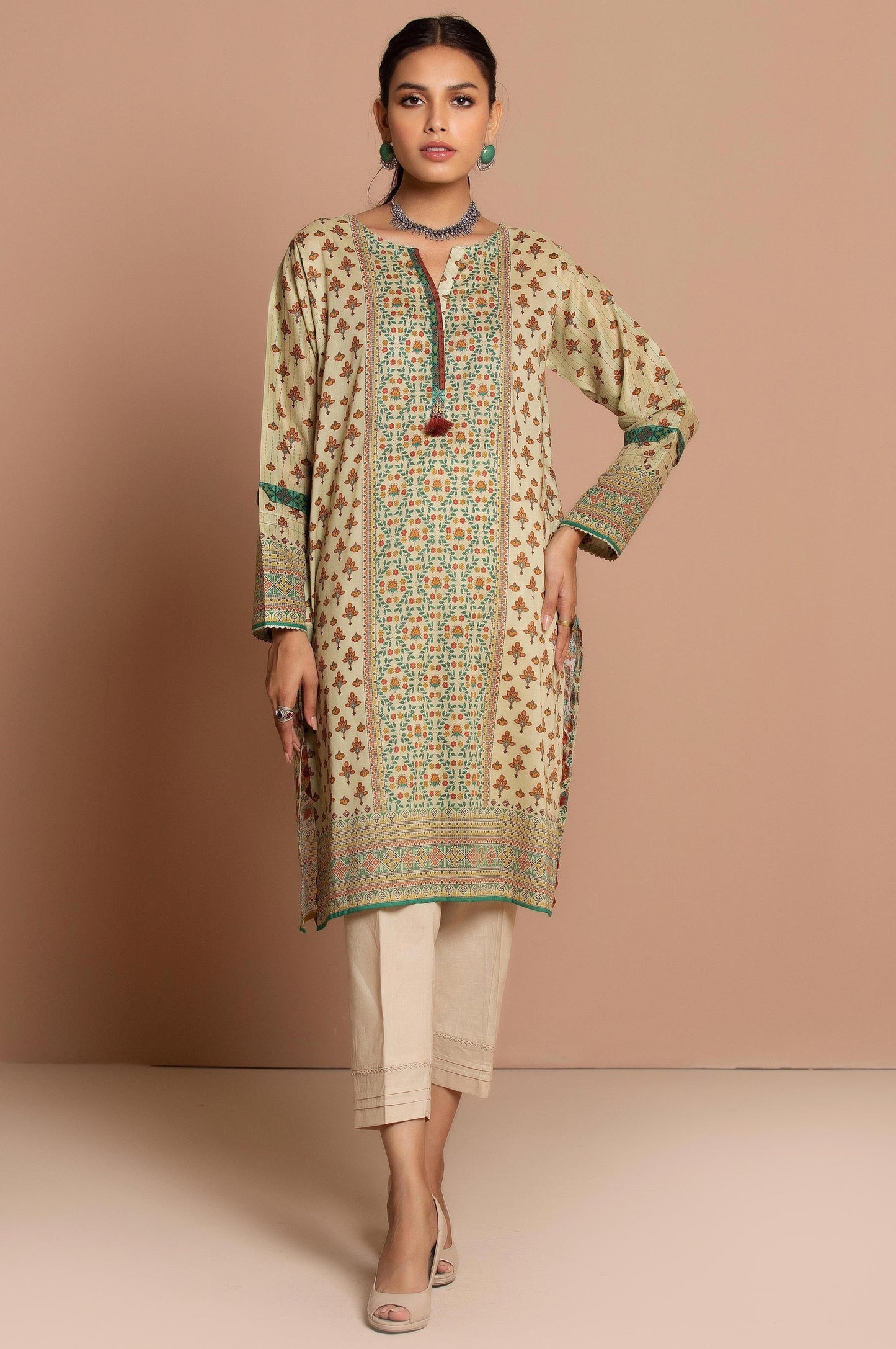 Unstitched 1 Piece Digital Printed Cambric Shirt