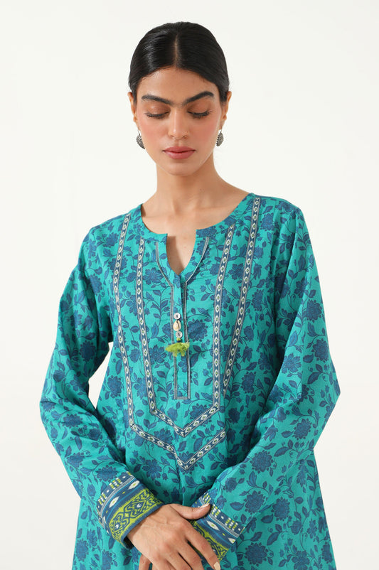 Unstitched 1 Piece Printed Lawn Shirt