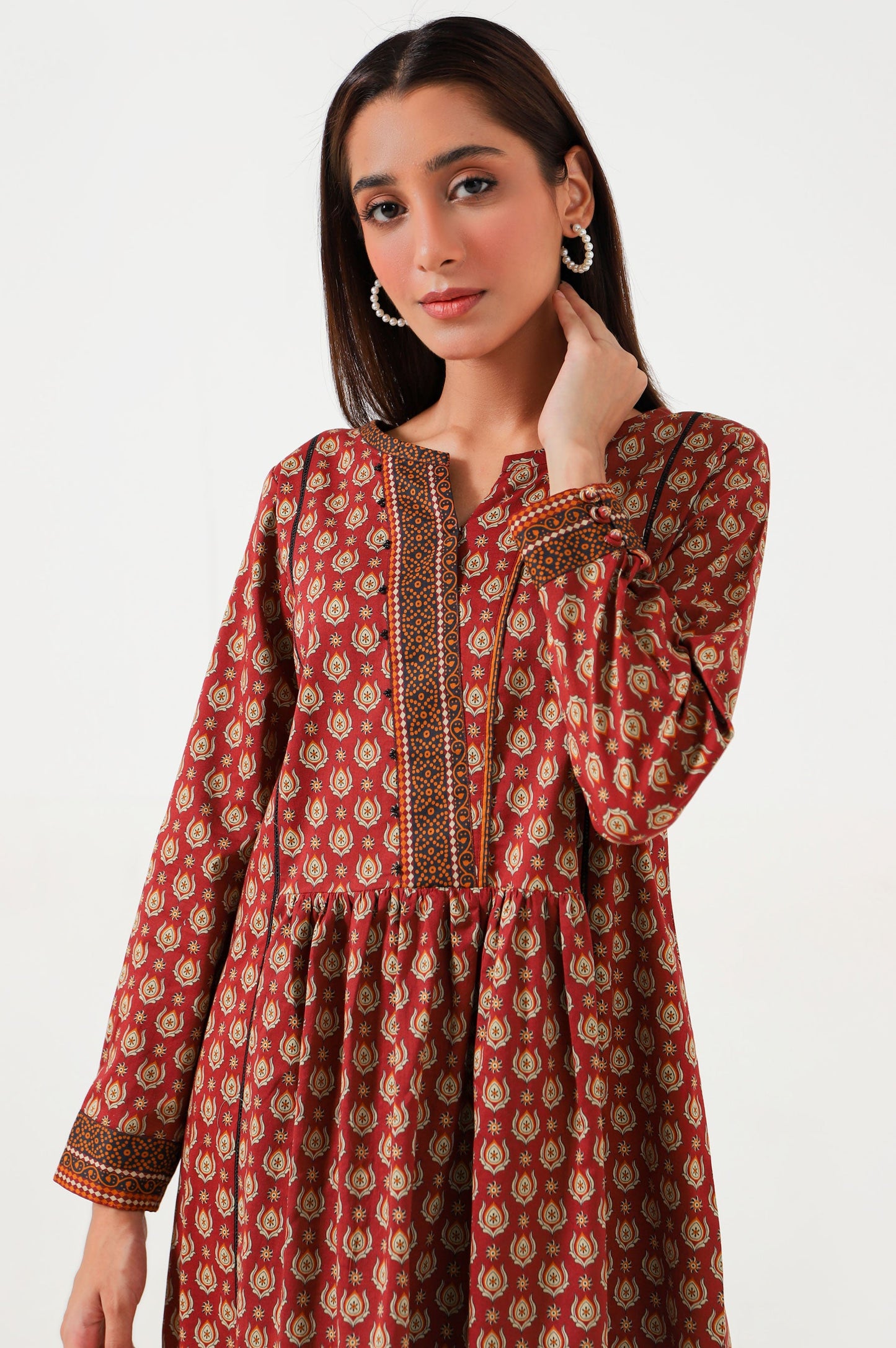 Unstitched 1 Piece Printed Cambric Shirt