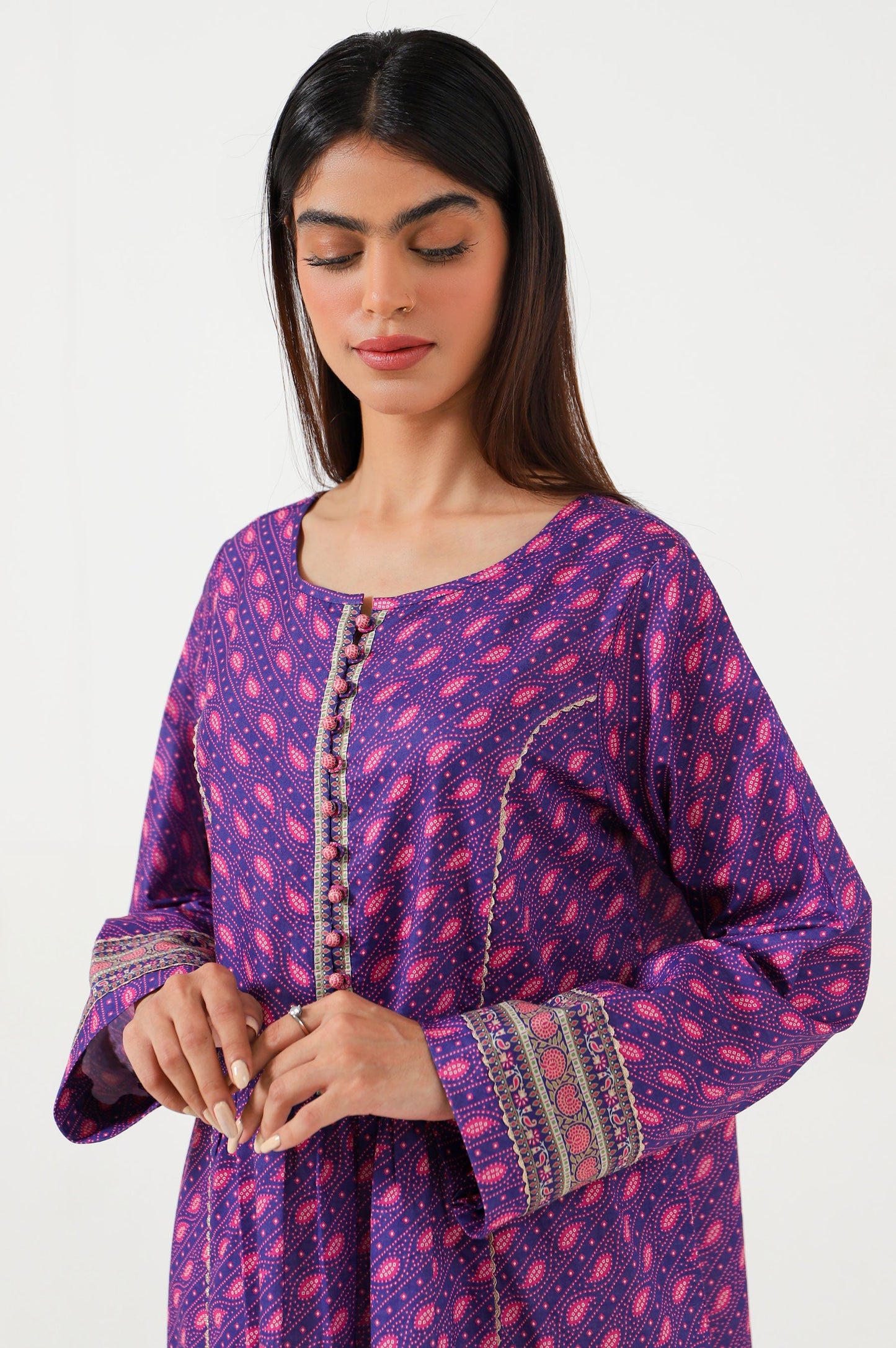 Unstitched 1 Piece Printed Lawn Shirt