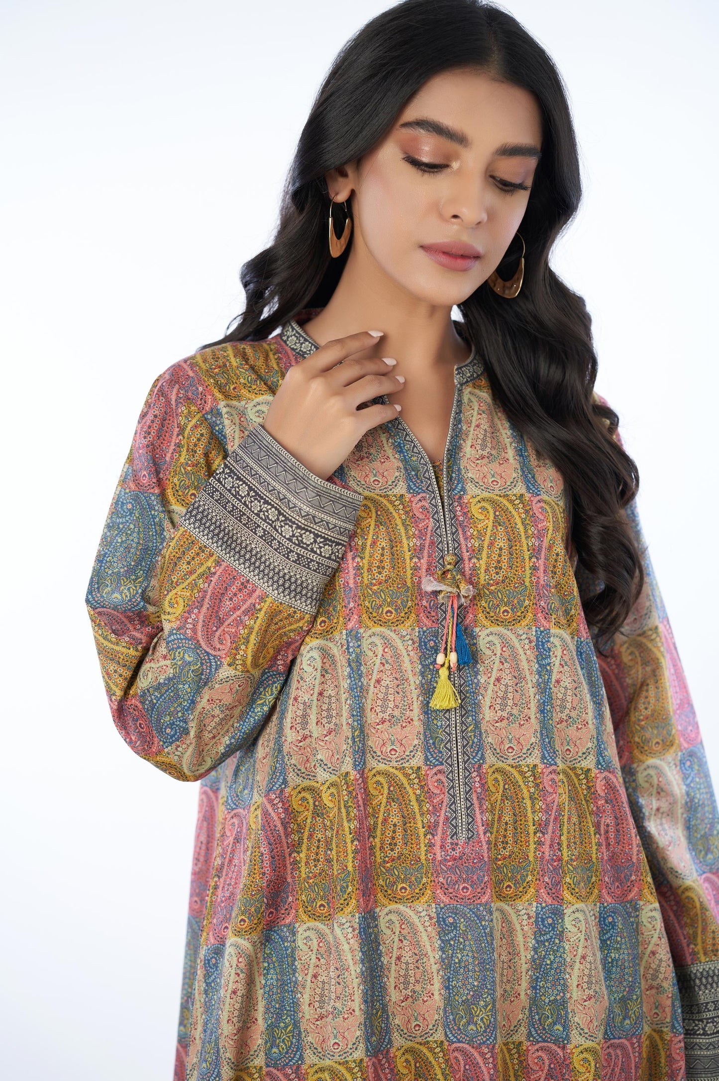 Unstitched 1 Piece Printed Khaddar Shirt