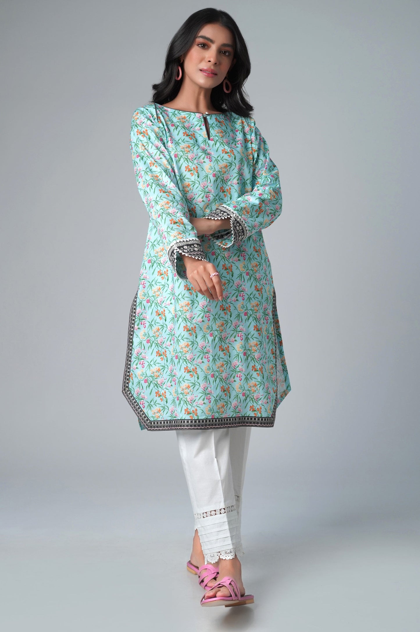Unstitched 1 Piece Printed Lawn Shirt