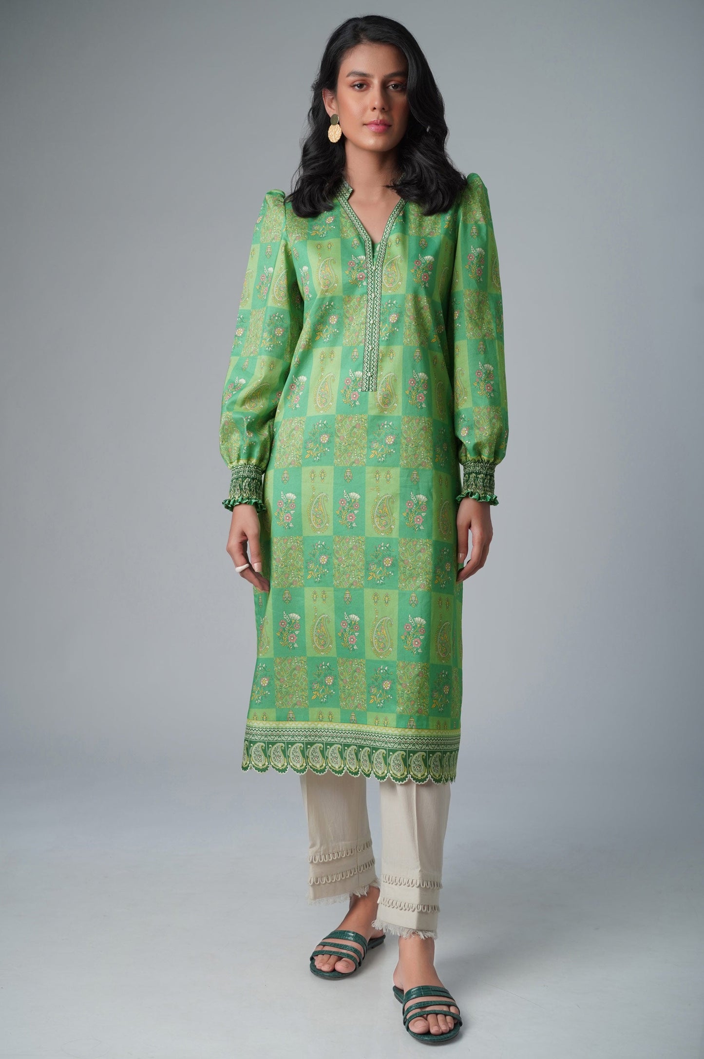 Unstitched 1 Piece Printed Lawn Shirt
