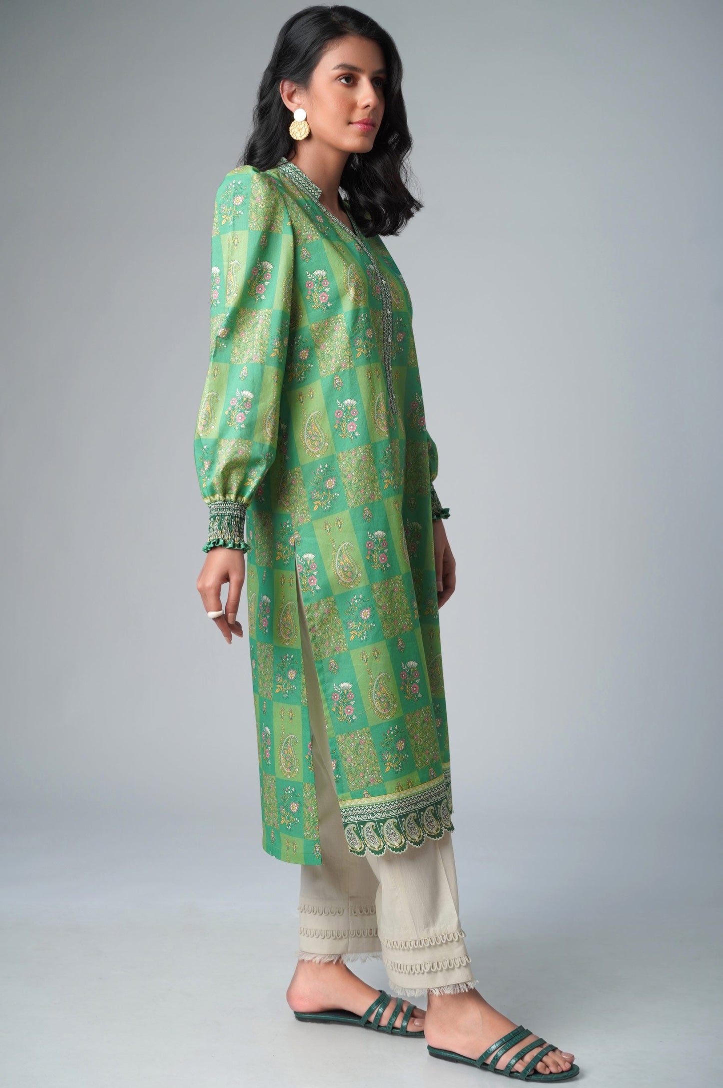 Unstitched 1 Piece Printed Lawn Shirt