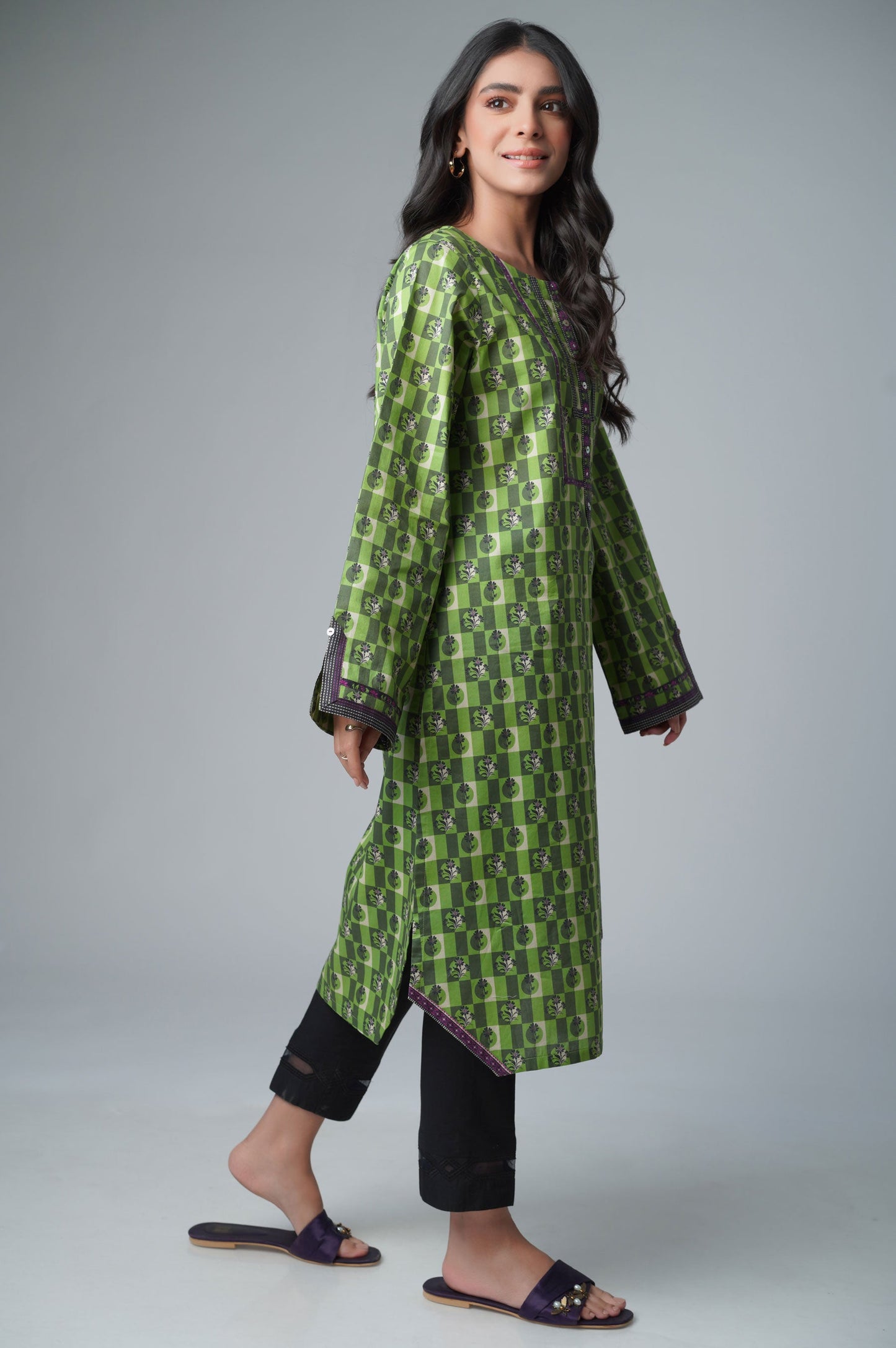 Unstitched 1 Piece Printed Lawn Shirt