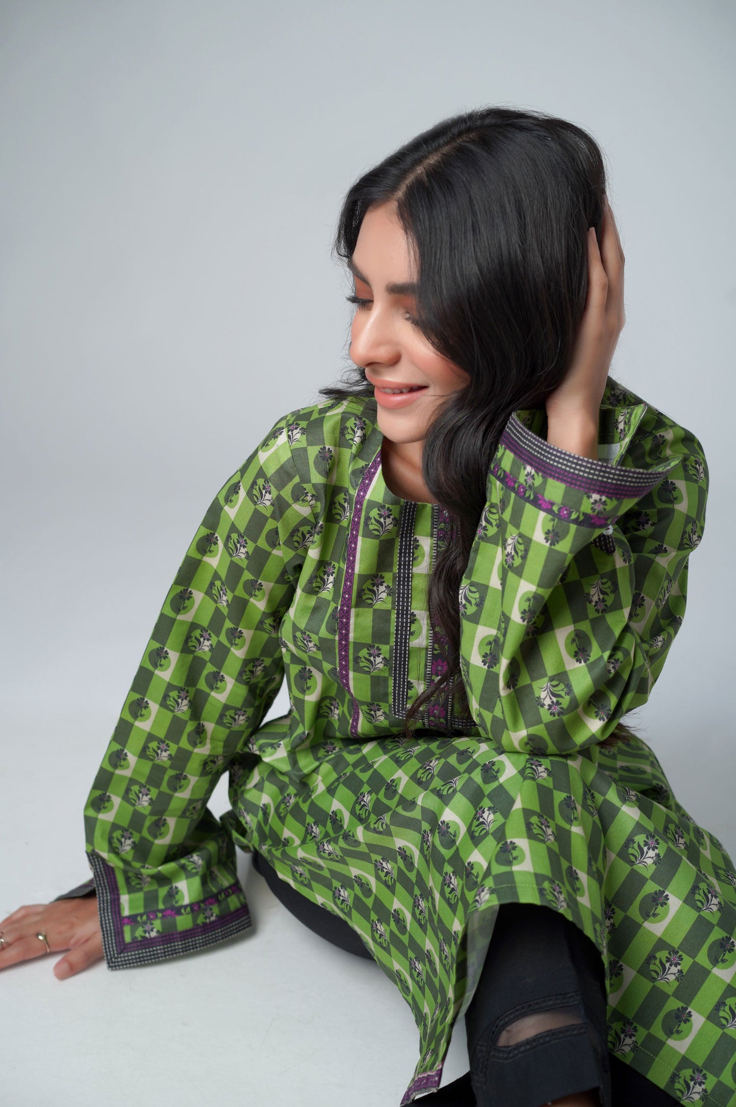 Unstitched 1 Piece Printed Lawn Shirt