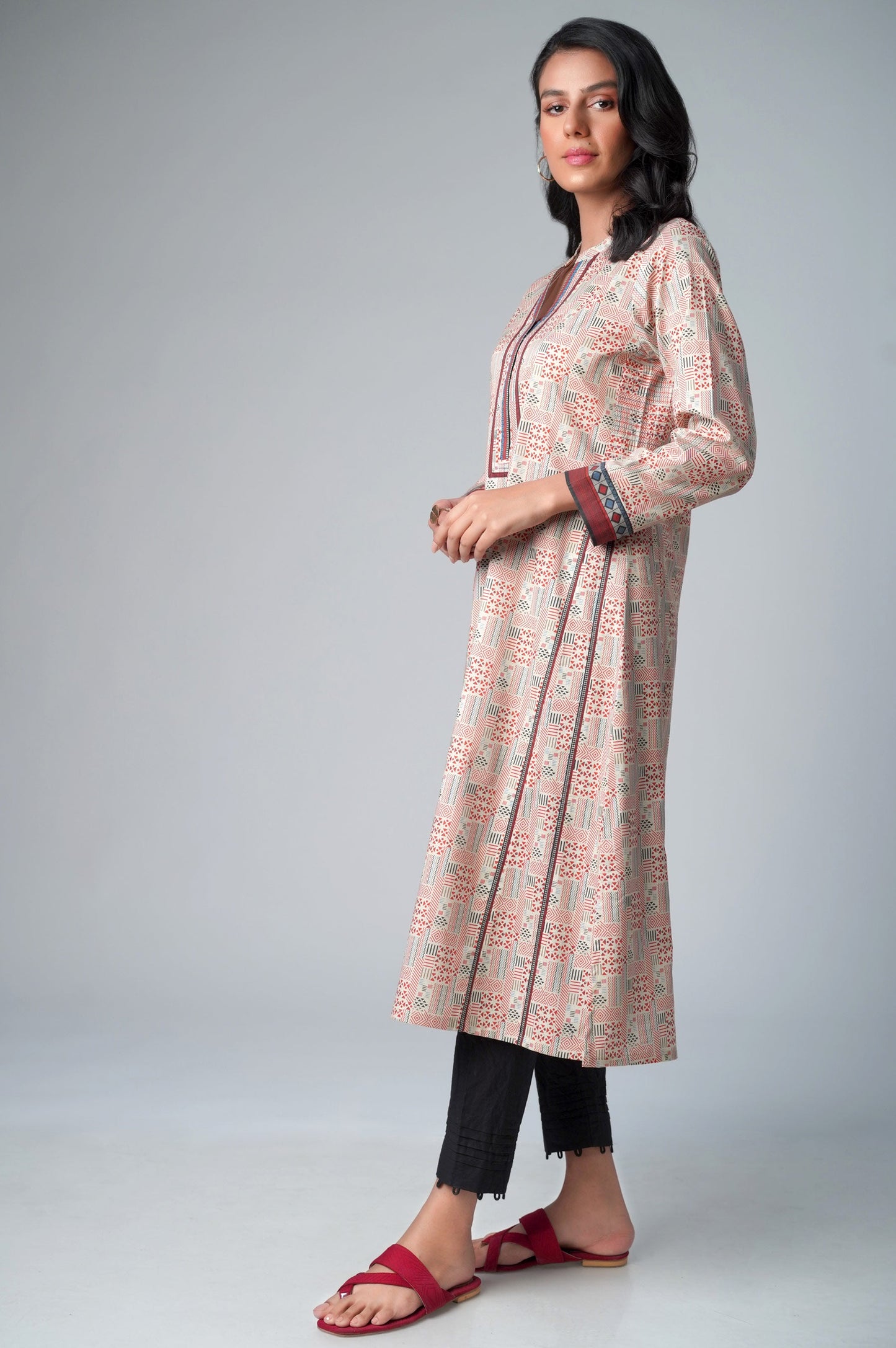 Unstitched 1 Piece Printed Lawn Shirt